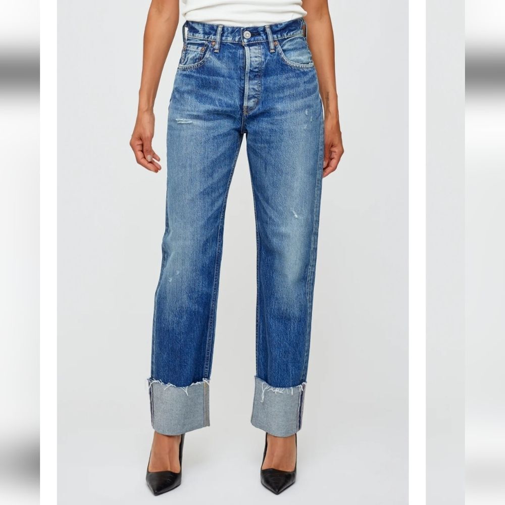 MOUSSY Jeans wide straight  bardmoor Sz 25 Med Wash Button Fly